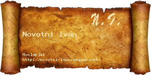 Novotni Iván névjegykártya